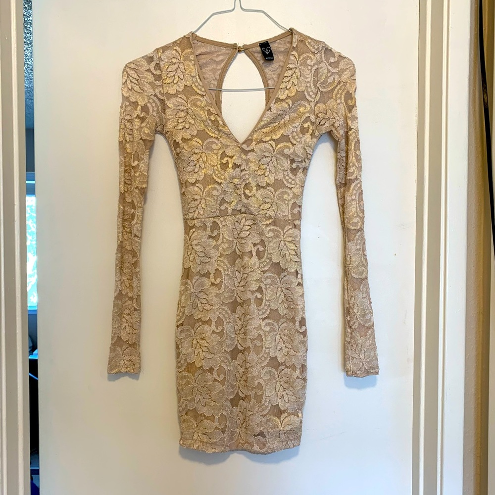 Mini gold dress
